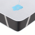 1pc Soft Lightweight Thin Mattress Cover with Elastic Bands, Waterproof Terry Cloth Fitted Sheet, Grey/White. 