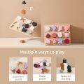 Baby Montessori BPA Free Silicone Toys Colorful Geomet Jigsaw Puzzle Nested Stacking Toys Children Shape Cognitive Learning Toys. 