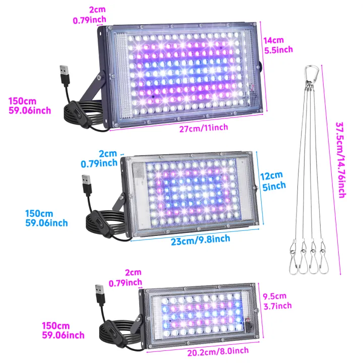 50/96/144LED%20Plant%20Grow%20Light%20Full%20Spectrum%20DC%205V%20LED%20Flood%20Light%20Indoor%20Plant%20Hydroponic%20Greenhouse%20Grow%20Lighting%20-%20Image%202