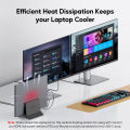 PULWTOP 11 In 1 Vertical Docking Station With Dual HDMI 4K Three USB Ten Gbps Ethernet For Type C Laptop Computer Hub Stand. 
