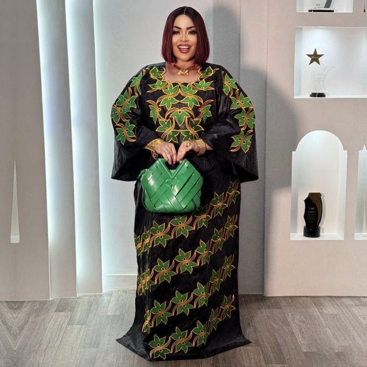 African Attire For Women Abaya Embroidery Plus Size Elegant Party Church Dress