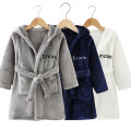 Boy and Girls Flannel Pajamas Robe Autumn and Winter Children Sleepwear Soft Hooded Kids Homewear 2-8 Years.