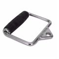 Large image: power up stirrup-handle steel grip for fitness machine with cable, high strength extension stirrup handle gym single stirrup crossover bar attachment home gym fitness grip Silver. 
