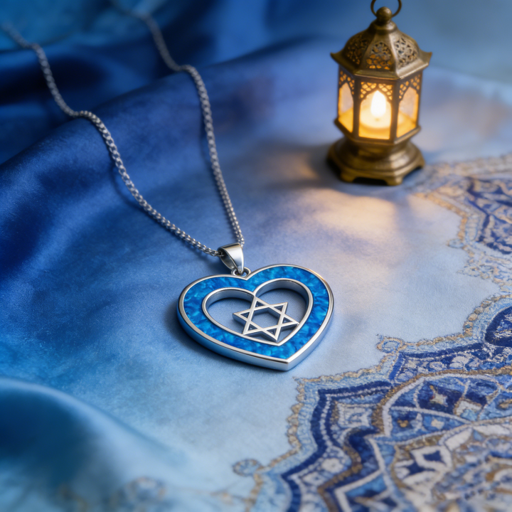 Luxury%20Blue%20Heart%20Opal%20Pendant%20with%20Star%20of%20David%20Inside,White%20K%20Plated%20Meaningful%20Jewelry,Dainty%20Minimalist%20Necklace%20for%20Women%20-%20Image%204