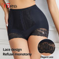 Flarixa Lace Belly Control Panties High Waist Boxers Women Ice Silk Butt Lifting Shaper Shorts Figure Abdomen Shaping Panty.