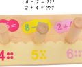 Wooden Counting Board Abacus Number Stacker - Mathematics Rainbow Ring Puzzle Montessori 10 Level Clouds Computation Beads Wood Math Toy, Math Abacus Number Learning and Counting Stacker Stacking Game Toy. 