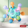Baby Manhattan Grasping Ball - 3-in-1 Teether, Rattle, and Soft Rubber Grasping Toy for Early Education and Teething Relief. 