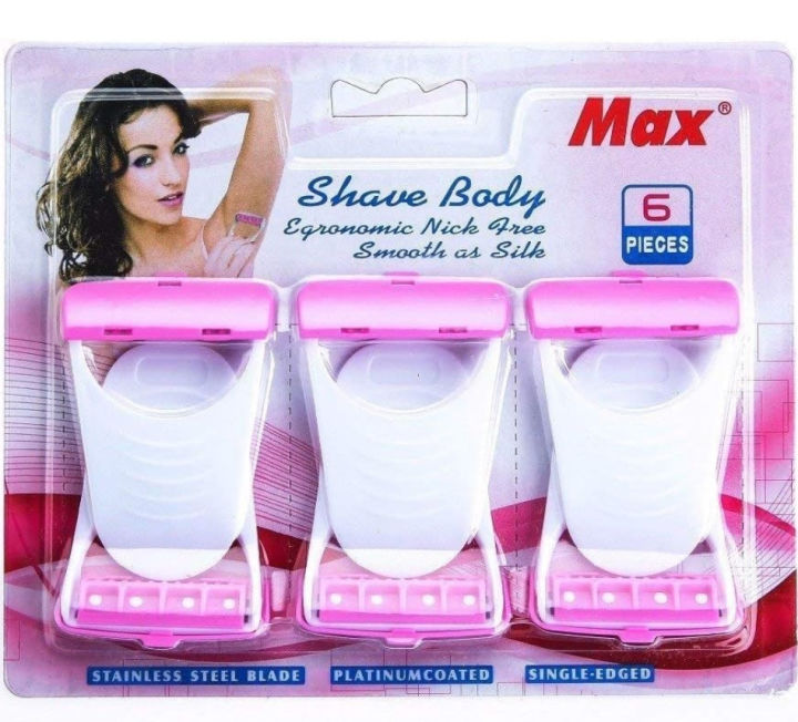 Sofit Razor Set of 6 Platinum Coated Single Edged Women's Underarm Grooming Smooth Shaving Precision Blades Comfortable Grip Durable Travel-Friendly Hair Removal Beauty Essentials Personal Care Safe Use Skin-Friendly Design - Multicolor