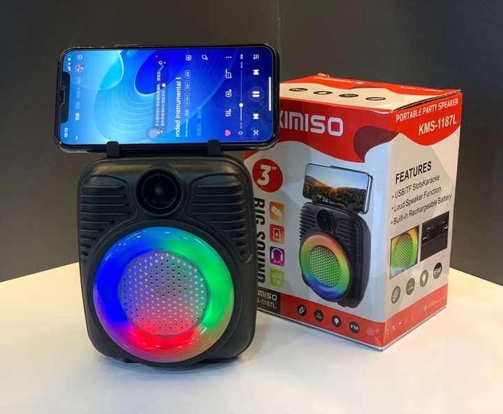 KIMISO KMS-1187L Portable BT Microphone Karaoke Surround Sound System Loud Boombox Speaker