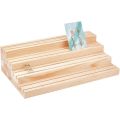 1pc 4-Tier Wood Jewelry Display Stand Wooden Earring Organizer Holder with Grooves Jewelry Showcase Rack for Rings Earring. 
