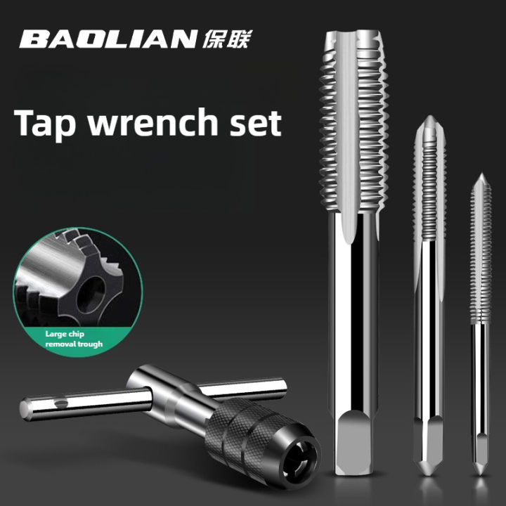 6/8 PCS Manual Tap Wrench Set HSS Right Tapping Drill Bit Thread ...