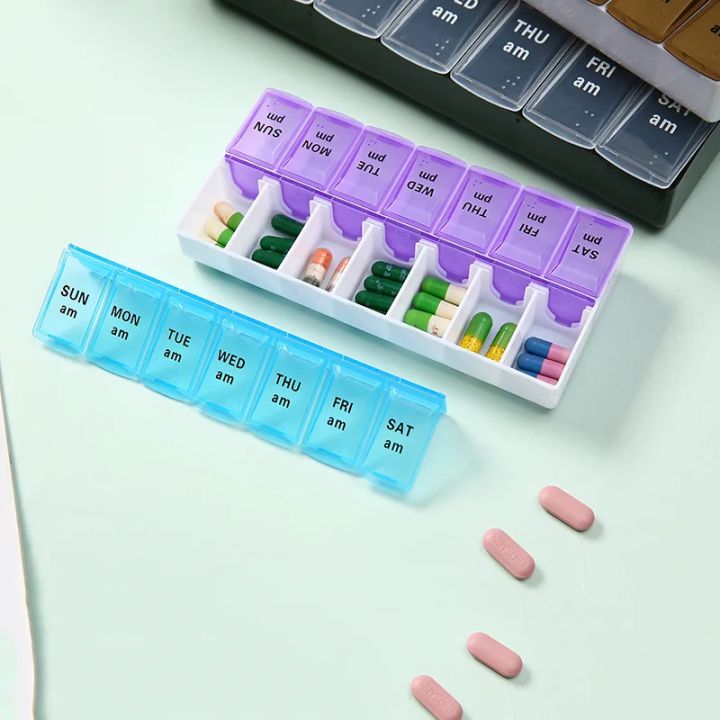 Weekly%20Pill%20Box%20Organizer%20Cases%20Portable%20Pillbox%207%20Days%2014%20Grids%20Pills%20Container%20Storage%20Tablets%20Vitamins%20Medicine%20Fish%20Oils%20-%20Image%205
