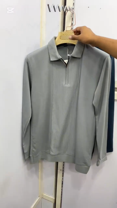 Men’s Premium Half Zipper Sweatshirt | Ribbed Knit Long Sleeve Polo ...