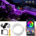 Car Interior Ambient Light Fiber Optic Strip With Remote And Mobile App control. 