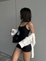 Solid Backless Tank Bodysuit Hot Camisole Top Jumpsuit Women's Bodycon Summer Black Sleeveless Slim Rompers Y2k Clothing.