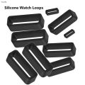 Watchbands Black Strap Loop Ring Silicone Watch Bands Accessories Holder 12 14 16 18 20 22 24 26 28 30Mm Locker 4Pcs. 