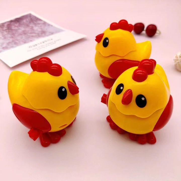 Clockwork Plastic Chicken Simulation animal plush jumping stail children's toys -1pcs