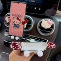 Cute Hello Kitty Girl Car Phone Holder Air Vent Mount Stable Anti-Shake Phone Stand Mini Silent Navigation Holder Car Decor .