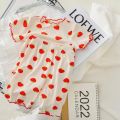 Korean-Inspired Baby Pajamas - Minimalist Dot Print PJ Set, Organic Cotton Summer Sleepwear for Infant Girls. 