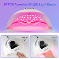 Sun X26 MAX UV LED Nail Lamp: 81-LED Professional Gel Dryer with Timer, Auto Sensor – Salon Manicure Tool. 