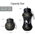 Silicone Fold Water Bottle Cups Outdoor Sports Basketball Style Leakproof Portable Sports Water Kettle. 