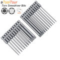 Torx Screwdriver Flat Head Tamper Proof Security Drill Bit Set for Electric Drill Magnetic Extension Adapter Star Hex Spline Bit. 