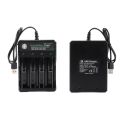 18650 Battery Charger Black 1 2 4 Slots AC 110V 220V Dual For 18650 Charging 3.7V Rechargeable Lithium Battery 4 Ports Charger. 