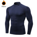 Winter Autumn Gym T Shirt Men's Long Sleeve Compression Shirt Fleece Training Top Male Muscle Workout Running Skiing Clothing.