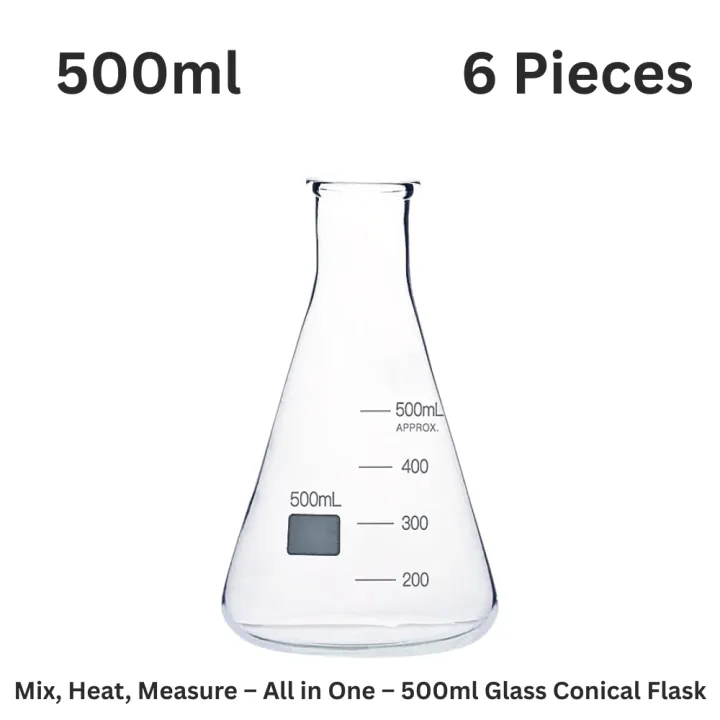 Conical%20Flask%20Borosilicate%203.3%20Glass%20500ml%201%20to%206%20Pieces%20Erlenmeyer%20Narrow%20neck%20Flask%20with%20Clear%20Graduated%20Marking%20%E2%80%93%20Durable,%20Heat%20&%20Chemical-Resistant%20Low%20Form%20Flask%20for%20Mixing,%20Heating,%20Storage%20&%20Experiments%20in%20School,%20College,%20Professional%20Laboratory%20-%20Image%209