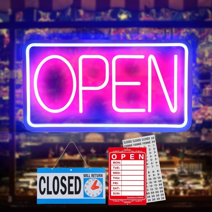 Store Window Neon OPEN Neon Signs USB Powered LED Neon Lights for Business Advertisement ...