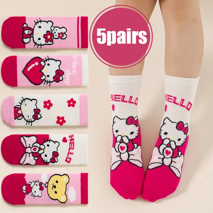 Cute%20Hello%20Kitty%20Girls%20Socks%205%20Pairs%20Kawaii%20Cartoon%20Cotton%20Crew%20Socks%20for%20Kids%20Casual%20Daily%20Socks%20-%20Image%206
