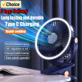 8000mAh Camping Fan Rechargeable Desktop Portable Air Circulator Wireless Ceiling Electric Fan With LED Light Clip-on Home Fan. 