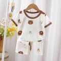 Short sleeve sets and bamboo fiber shorts for boys and girls. 