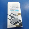 support 4k usb c to hub pd Hd tv + vga + Usb adapter typ c 4 in 1. 