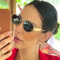 Oval Sunglasses for Women Men Trendy Metal Frame Sun Glasses Classic Shades.