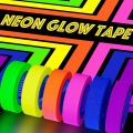 UV Blacklight Reactive Fluorescent Cloth/Neon Gaffer Tape, Super Bright Spike Tape for Glow Party Supplies. 