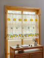 American Lemon Embroidery Short Curtain Kitchen Living Room Cabinet Dust Partition Small Curtains. 