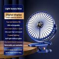 Car Clip-on Fan 5 Speed Quiet Rechargeable Desktop Portable Air Circulator Wireless Fan with LED Light for Office Amagi.