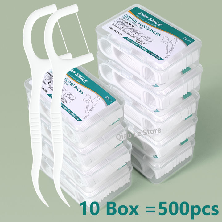 1/2/3/5/10 Box Portable Disposable Dental Floss Plastic Toothpick High-tension Dental Floss Stick Dental Floss Box Oral Care