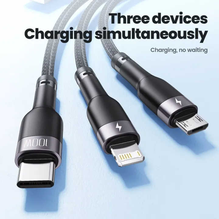 Toocki%203%20in%201%20USB%20Cable%206A%20100W%20Micro%20USB%20Type%20C%20Charging%20Cable%20For%20iPhone%2014%2013%2012%20%20%20%2013%20%20%20Data%20Cord%20-%20Image%203