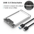 USB 3.0 HDD Enclosure 2.5inch SATA SSD Hard Drive Case with 5Gbps Transfer Speed Mobile External Housing Harddisk Boxs Cable. 