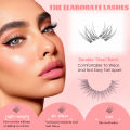 Self-Adhesive Eyelash Clusters, No Glue Needed, 120 Pieces, Natural C-Curved Self-Adhesive Eyelash Extensions, Press-On Eyelashes, Pre-Bonded Eyelash Clusters, Self-Adhesive Eyelashes. 