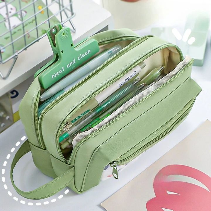 Multi%20Layered%20Pencil%20Case%20with%20Transparent%20Front%20Pocket%20Design,%20Large%20Capacity%20and%20Cute%20Student%20Supplies%20-%20Image%203