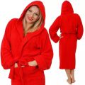 LADIES HOODED BATHROBE 100% COTTON PRESENT WOMENS GIFT DRESSING GOWN. 