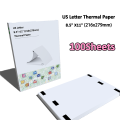 A4/US Letter Thermal Paper Rolls 100 Sheets Quick-Dry Waterproof for Office/Logistics/Medical Use A40/X8/M08F Printer Compatible. 
