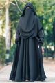 Sunnoty. Borka -two part long hijab & hudi hijab full set - Dubai cherry georgetta Febric - for Muslim women by Ehan online shop.