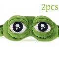 3D Sad Frog Sleep Mask Natural Sleeping Eyeshade Cover Shade Eye Patch Women Men Soft Portable Blindfold Travel Eyepatch. 