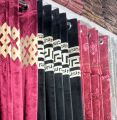 Black Curtains 2PC Velvet Fabric Nice Quality, 8 Feet Length, 4.5 Feet Width, Fancy Curtains For Door And Window, Color And Stuff Guaranteed,,. 