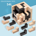 3D Wooden Puzzles IQ Toy 54pcs L/ 54pcs TH shape Cube Educational Toys for Puzzle Enthusiasts, Intellectual Game. 