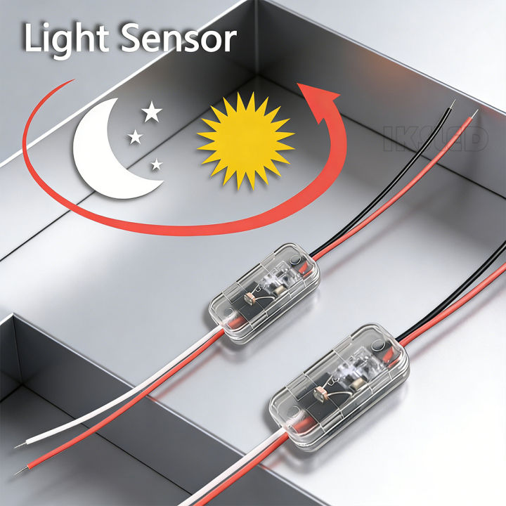 Daylight Sensor Switch 5V 12V 24V 5A Smart Light Switch for LED Strip Automatic Light Control Switch Dusk-to-Dawn Sensor lightify